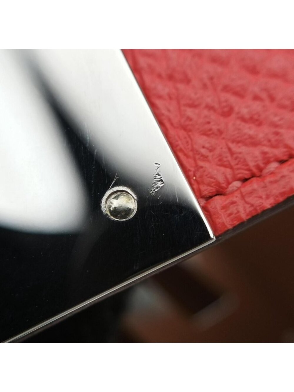Hermes Kelly Style Lock Orange Silver Leather N?p 48 - Picture 14 of 15